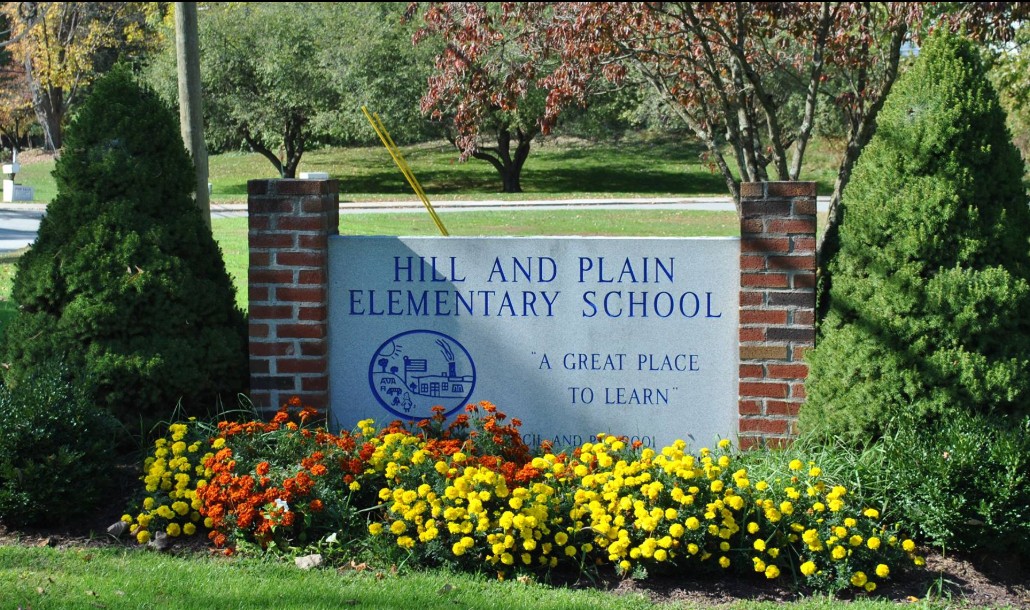 Hill and Plain Elementary School sign