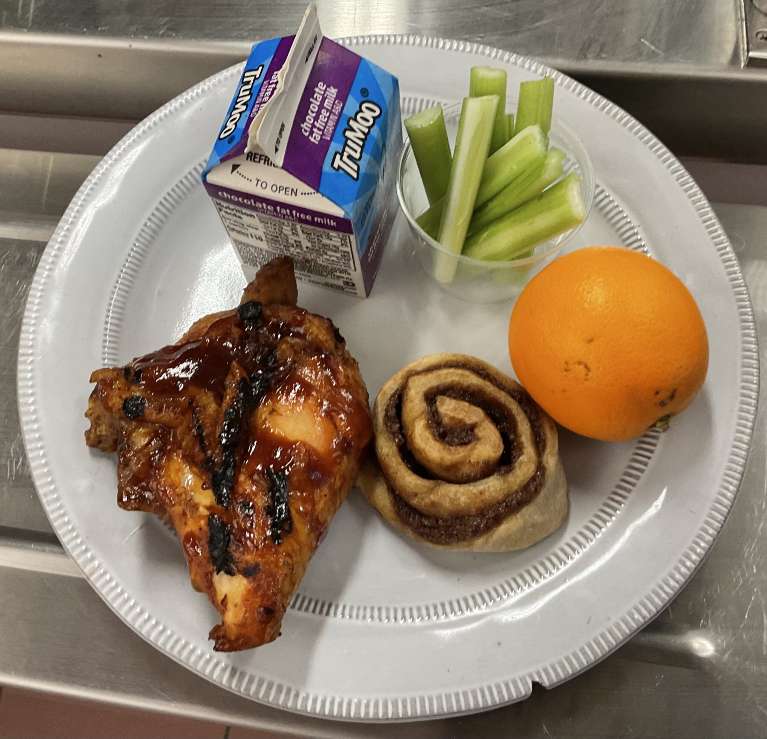 Barbecue Chicken & Cinnamon Roll Meal